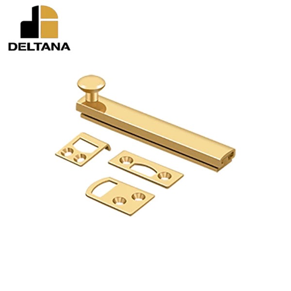 Deltana - 4" Surface Bolt - Concealed Screw - Heavy Duty - Optional Finish