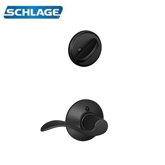 Schlage - F59-ACC - Single Cylinder Interior Trim Pack - Accent Lever - Left Handed - Matte Black - Grade 2