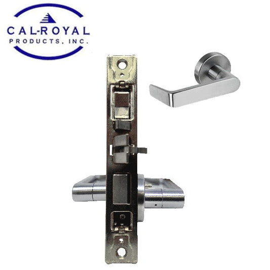 Cal-Royal - NM8453 - NM Series Mortise Lock - Heavy Duty - Entrance - Right Handing - SS Escutcheon - 2 3/4" Backset - Satin Chrome - Fired Rated - Grade 1