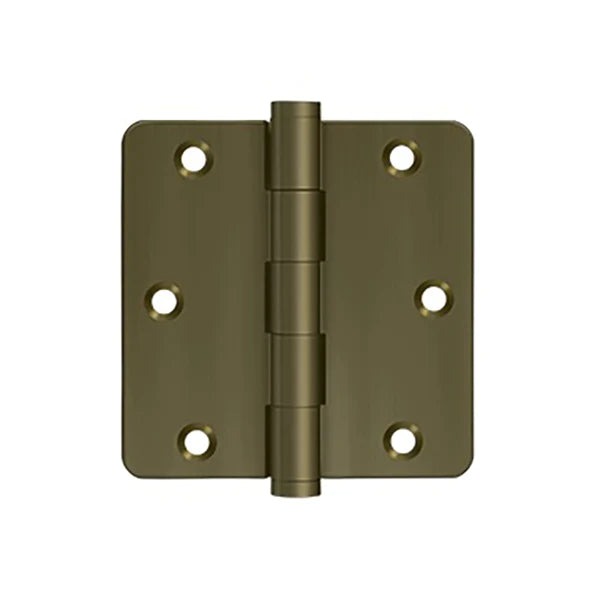 Deltana - 3-1/2" x 3-1/2" x 1/4" Radius Hinge - Solid Brass