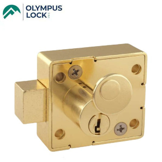 Olympus - E5 Series - Deadbolt Enclosure Lock For NEMA Metal Traffic Control Boxes - Keyed Alike - US3 Polished Brass - (Lot of 2)