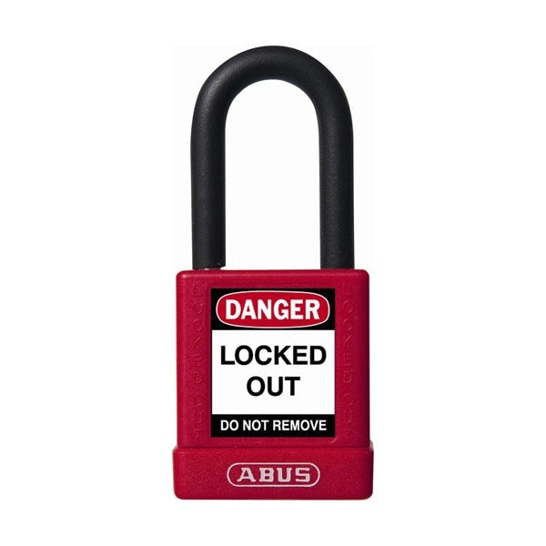 Abus - 06755 - Plastic-Covered Aluminum Core Padlock 74/40 - Keyed Different - Red Finish