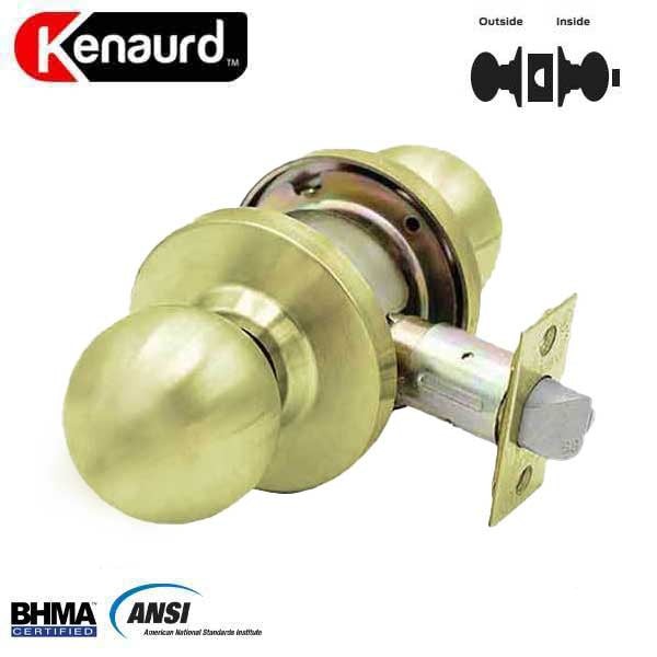 Commercial Door Knob Set - 2-3/4” Standard Backset - Polished Brass - Privacy - Grade 2