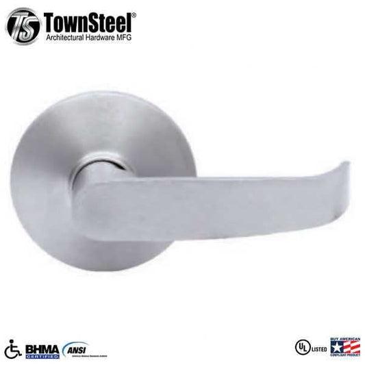 TownSteel - ED8900LQ - Sectional Lever Trim - Dummy - LQ Curved Lever - Non-Handed - Compatible with Rim, SVR, LBR & 3 Point Push Bars - Satin Chrome - Grade 1