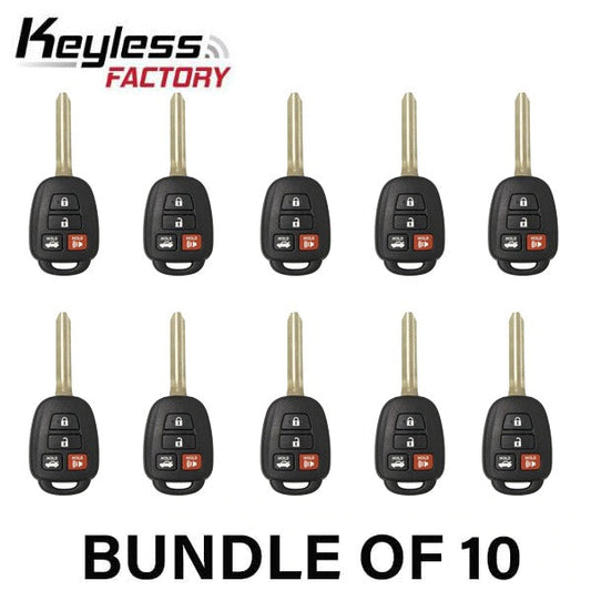 10 x 2014-2018 Toyota Camry / 4-Button Remote Head Key / HYQ12BDM (H Chip) (AFTERMARKET) (BUNDLE OF 10)