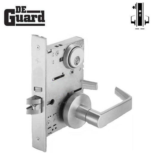 Extra Heavy Duty Mortise Door Lock - Storeroom - Keyed Cylinder - Satin Chrome - Grade 1