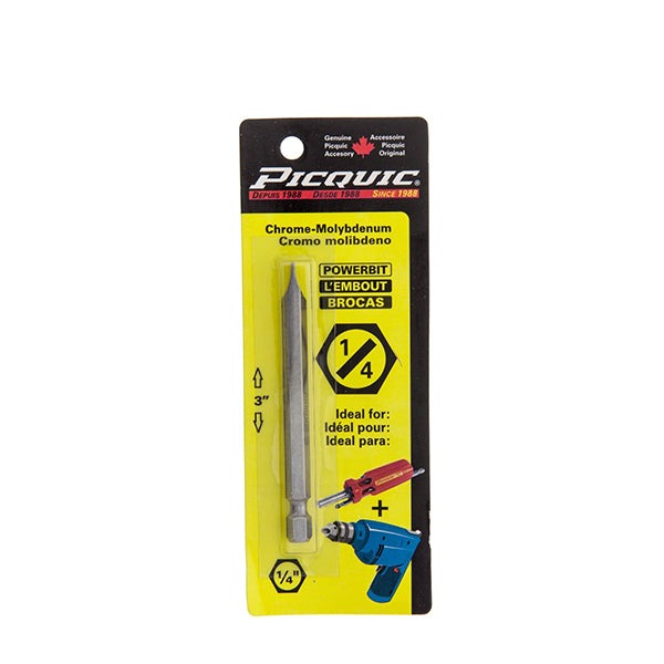 PICQUIC - 8114 - 3" Powerbit Carded - Optional Size Slotted Bit
