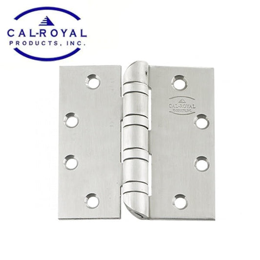 Cal-Royal - Hospital Tip Specialty Hinge - Full Mortise - Four Ball Bearing - 4-1/2" x 4-1/2" - Stainless Steel