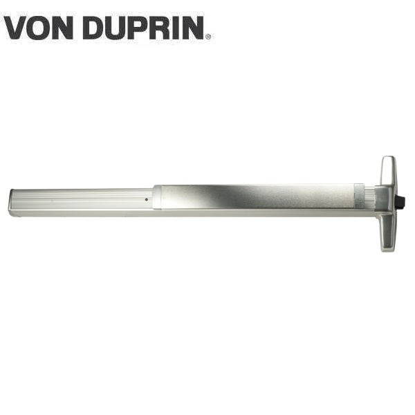 Von Duprin - 33AEO - Narrow Stile Pushpad - Rim Exit Device - Exit Only - 48" - Less Trim - Hex Key Dogging - Non-Handed - 626/US26D - Satin Chrome