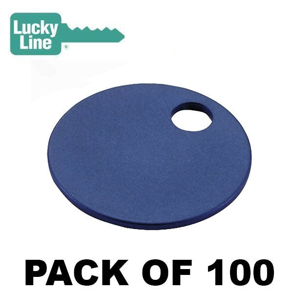 LuckyLine - 25630 - Round Aluminum Tags - 1 1/4" - Blue - 100 Pack