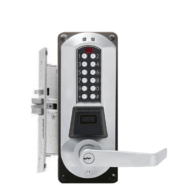 E-Plex - E5086XS - Electronic Pushbutton PROX Mortise Lever Set - Schlage 'C' - 2 3⁄4" Backset - Satin Chrome - Grade 1