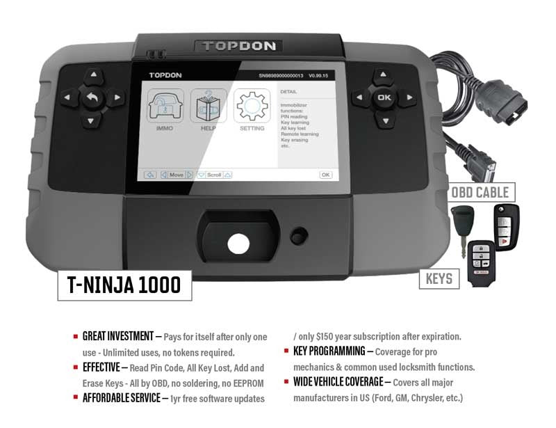 TOPDON - T-Ninja 1000 - OBD Automotive Key Programmer