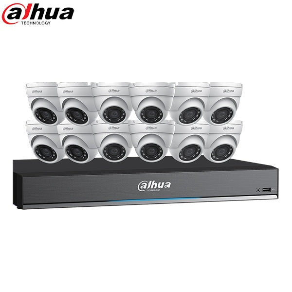 Dahua / HDCVI DVR Kit / 16 Channels / Penta-brid / 12 x 5MP, Mini Eyeball / 4K / DH-C7165E124