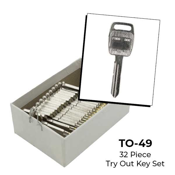 AeroLock - TO-49 - Saturn 1991-1994 - Trunk/Hatch Locks Try-Out Key Set - B88 - 32 Keys