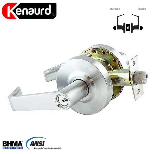 Commercial Lever Set Handle - 2-3/4” Standard Backset - Satin Chrome - Classroom Intruder - Grade 2