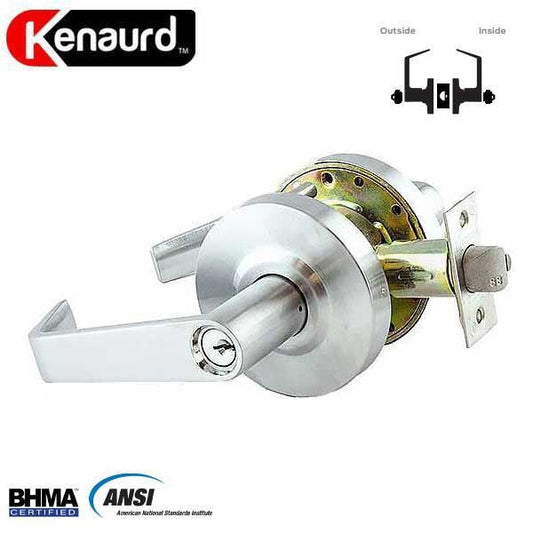 Commercial Lever Set Handle - 2-3/4” Standard Backset - Satin Chrome - Classroom Intruder - Grade 2