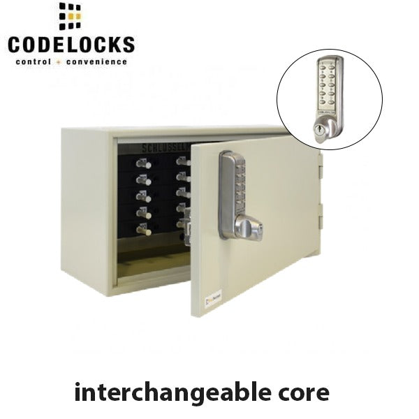 CodeLocks - Key Control Hook Key Control Cabinet w/ CL2255 - Brushed Steel - Electronic Lock - Tubular Mortise Latch - Optional Lock Prep - Optional Size