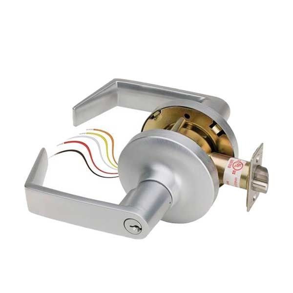 SDC - Z7250 - Electrified Cylindrical Lockset - Fail Safe - Eclipse Lever - 12/24VDC - Satin Chrome - Grade 1