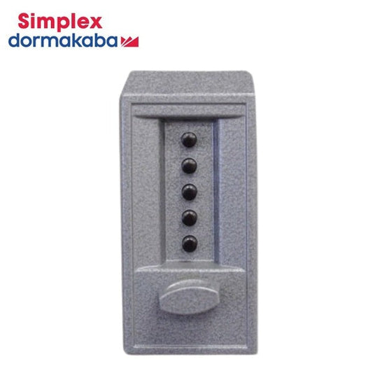 Simplex - 62028641 - Cylindrical Combination Lock - 2-3/8" Backset - Outside Gray, Inside Satin Chrome