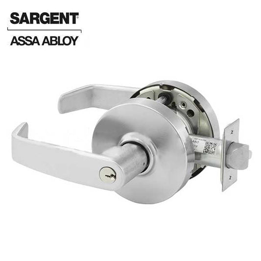 Sargent - 10G37 - Mechanical Cylindrical Lock - L Rose / L Lever - Classroom - LA Keyway - 26D - Satin Chrome Plated - Grade 1
