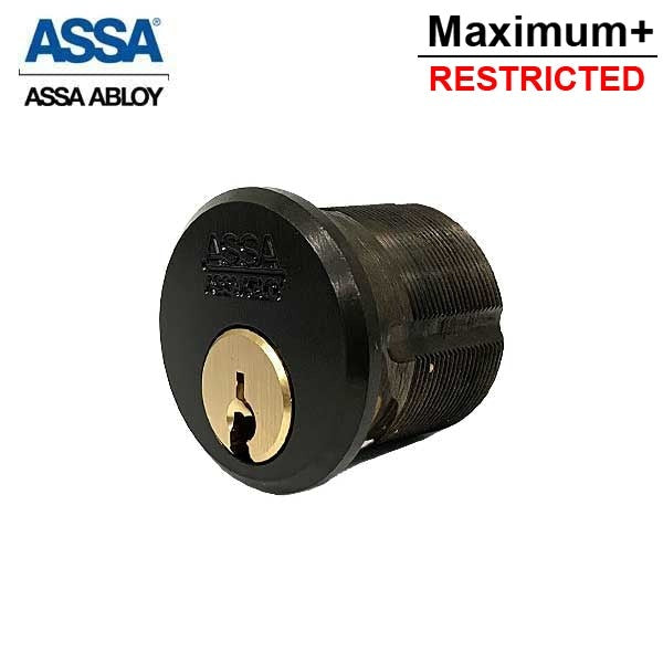 ASSA - Maximum+ Restricted - Mortise Cylinder - 1-1/8" - KD - 624 - Dark Oxidized Bronze
