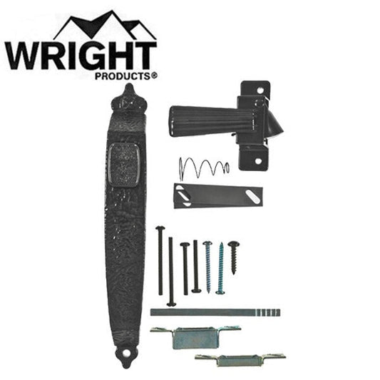 Wright - VC333BL - Colonial Push Button Door Latch - Out Swinging - Wood / Metal / Vinyl Storm Doors - 3/4 in. to 1-1/4 in - Black