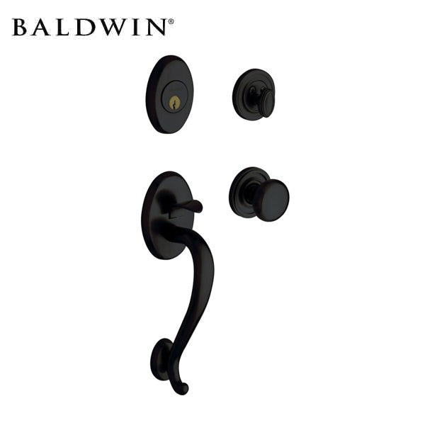 Baldwin Reserve - Logan Handleset - Singl Cyl - Entrance - Satin Black - Grade 1