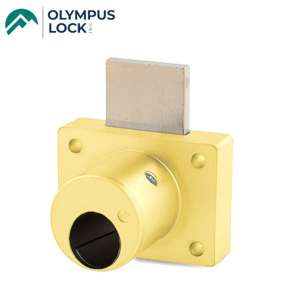 Olympus - 800LC - Cabinet Drawer Deadbolt Lock - Less Cylinder - Schlage Cylinder Compatible - Optional Cylinder Length - Polished brass - Grade 1