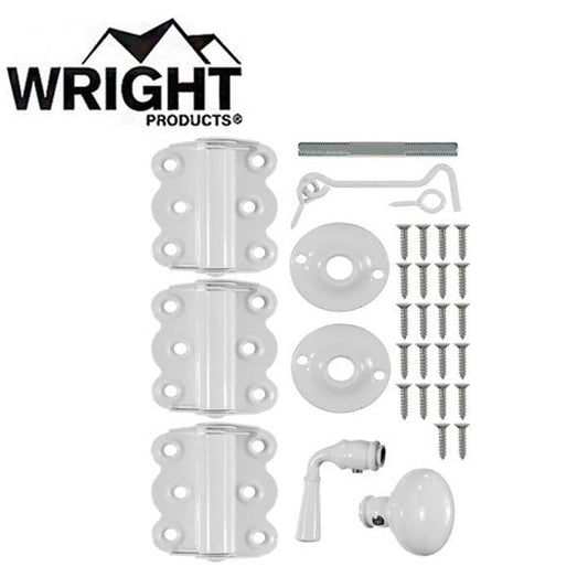 Wright - V321WH - Vinyl Screen Door Kit - 1/2"-1-3/4" Doors - Wood / Screen Doors - Optional Finish