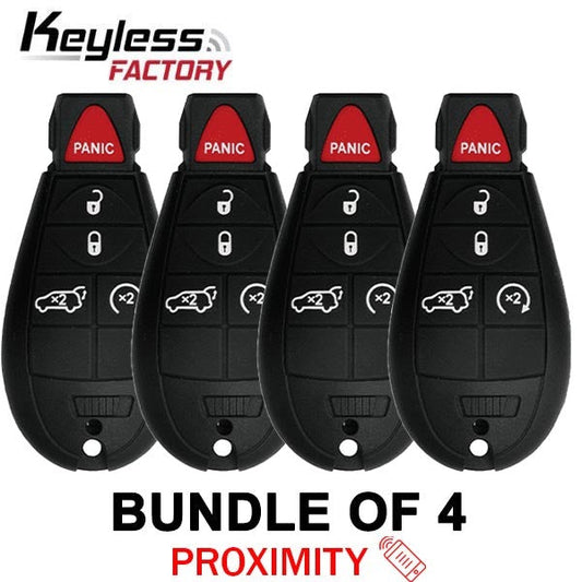 4 x 2009-2013 Jeep Grand Cherokee Dodge Durango / 5-Button Fobik Key / PN: 05026538AK / IYZ-C01C / Keyless Go Fobik (AFTERMARKET) (Bundle of 4)