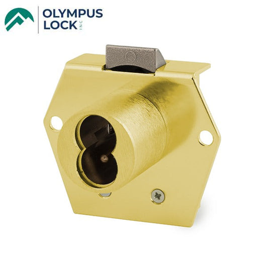 Olympus - 725RL - SFIC Rim Latch Door & Drawer Cabinet Lock - BEST SFIC - 1-1/16"" to Cylinder Length - Satin Brass - Optional Handing - Grade 1