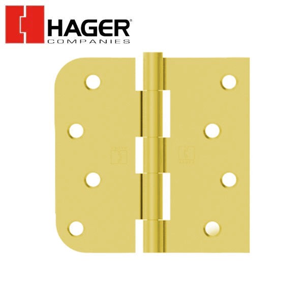 Hager - 1817 - 5-Knuckle - Square Corner by 5/8" Radius - Plain Bearing - 4" x 4" - Optional Finish