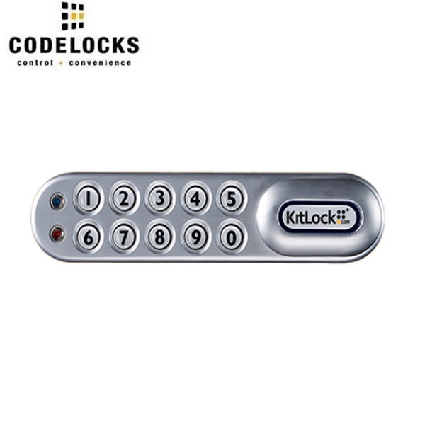 CodeLocks - KL1004 - Classic Electronic Kit Lock - Up to 1/4" Door Thickness - Locker Lock - No Pre-Assembly - Optional Handing - Silver