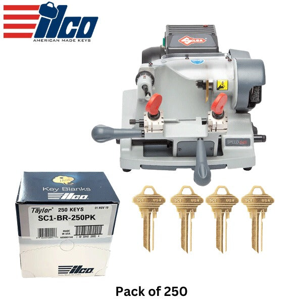 Ilco - Silca Speed 044 - Semi-Automatic Key Machine - 120V - 2 Free 250 Packs Of SC1 Keys Bundle