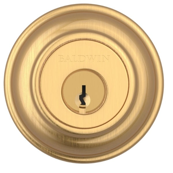 Baldwin Reserve - SC.TRD.044 - Traditional Round Single Cylinder Deadbolt Lifetime Satin Brass