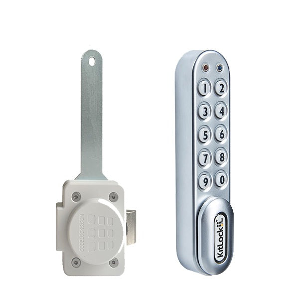 CodeLocks - KL1000-PS-SL - Classic+ Electronic Kit Lock - Locker Lock SlamKit - Vertical Handing - Silver
