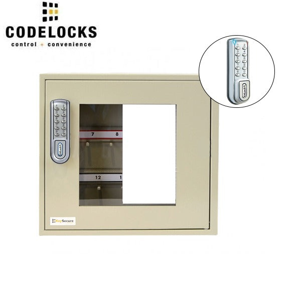 CodeLocks - Key Secure View Hook Padlock Cabinet w/ KL1200 - IP54 - Heavy Duty - Keyless Access - Private & Public Function - Master & User - Optional Cabinet Size