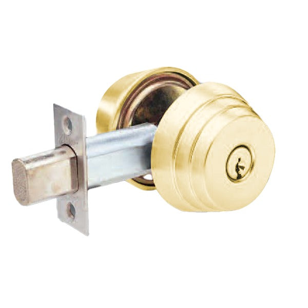 Arrow - E Series Deadbolt - 2 3/4" Backset - Bright Brass - Single Cylinder - Arrow Keyway - Grade 2