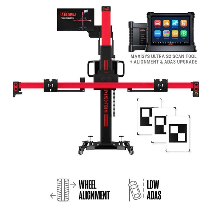 Autel - IA1000 Automated Wheel Alignment and ADAS System with LDW & MaxiSYS Ultra S2 Diagnostics Tablet