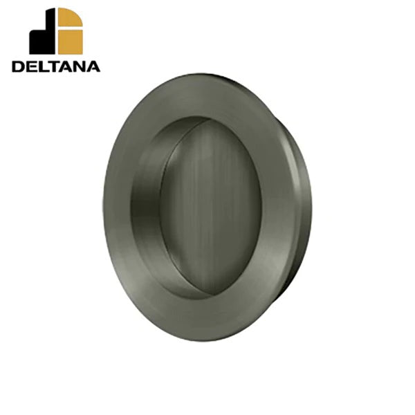 Deltana - Flush Pull - Round - Heavy Duty - 2-3/8" - Solid Brass - 2-1/8" Base Size - Optional Finish