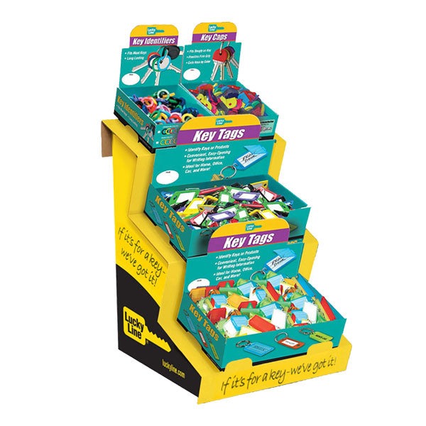 LuckyLine - 34460 - 3-Tier Counter Display - Holds up to 6 bulk boxes - Includes ID Tags and Key Identifiers