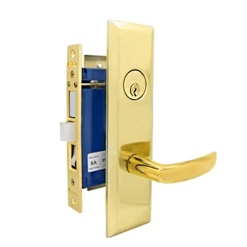 Marks USA - 9NY96A-3 - New York Mortise Lever Lock - 1-1/16” x 7-5/8” - U3 - Polished Brass - Entrance - RH