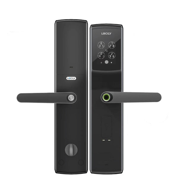 Lockly - PGD829AFSG - Secure Lux - Mortise Smart Lock - Fingerprint Reader - RFID Card - Bluetooth App Controlled - Space Grey