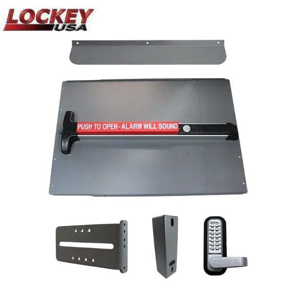 Lockey - PS63B - Standard Panic Shield Security Kit with Detex V-40xEBxW - Black Finish