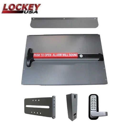 Lockey - PS63B - Standard Panic Shield Security Kit with Detex V-40xEBxW - Black Finish