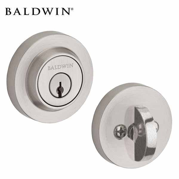 Baldwin Reserve - SC.CRD - Contemporary Round Deadbolt - Single Cylinder With Thumbturn - 150 - Satin Nickel - Grade 2