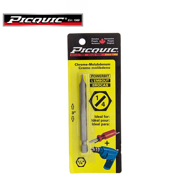 PICQUIC - 8114 - 3" Powerbit Carded - Optional Size Slotted Bit