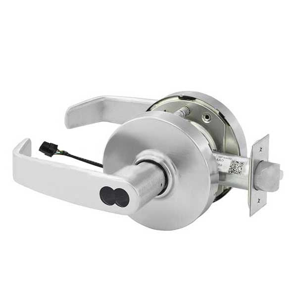 Sargent - 10G71 - Electromechanical Cylindrical Lock - L Rose / L Lever - Fail Secure - SFIC - 26D - Satin Chrome Plated - 24V - Grade 1