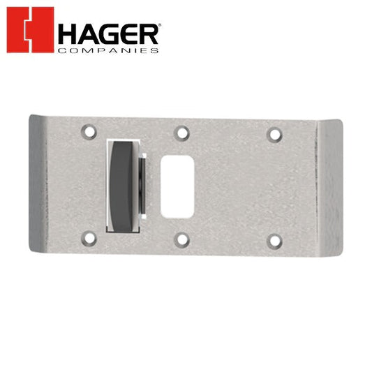 Hager - 455 Combination Rescue Door Stop - Two Way Strike Plate - 1-3/4" Door Thickness - Left Handed - US26D Satin Chrome