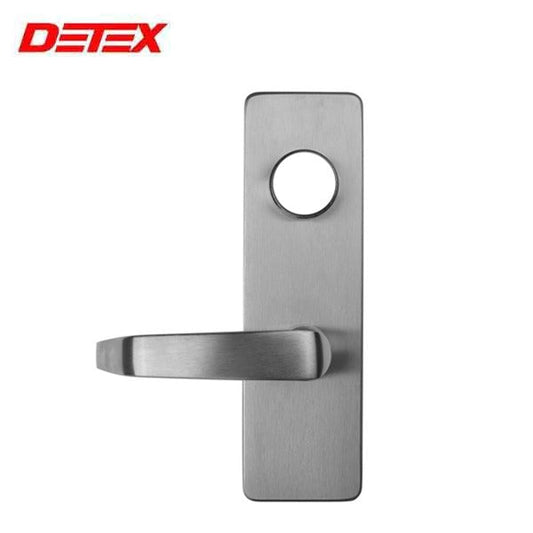 Detex - 09D2WS - Lever Trim w/ Cylinder Hole For Value Series Devices - D2W Lever - Satin Chrome - Optional Handing - Grade 1